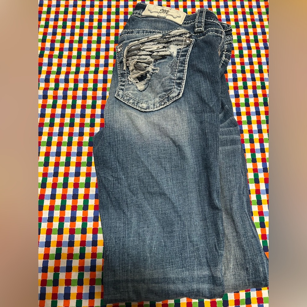 Miss me Distressed Blue Jeans 28x29